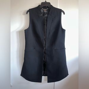 DKNY sleeveless long blazer
